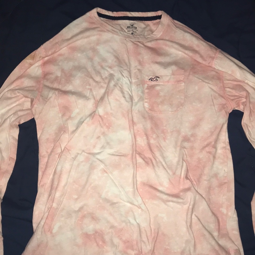 Long Sleeve Pink Tie Dye Hollister Shirt